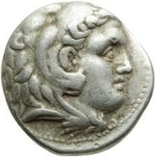 009. Greek Silver Coin. ALEXANDER III, AR Tetradrachm. Herakles. / Zeus. VF