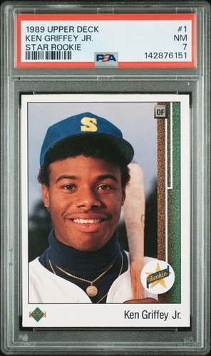 1989 Upper Deck - Star Rookie Ken Griffey Jr #1 (RC) - PSA 7