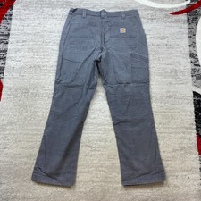 Carhartt 102291 Canvas Chino Pant 36 Gray Blue Y2K Rugged Flex Swing 36x32 Mens