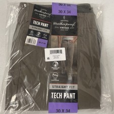 Weatherproof Vintage Men's Tech Pant Straight Fit Water Resistant 30x34 TAN NEW