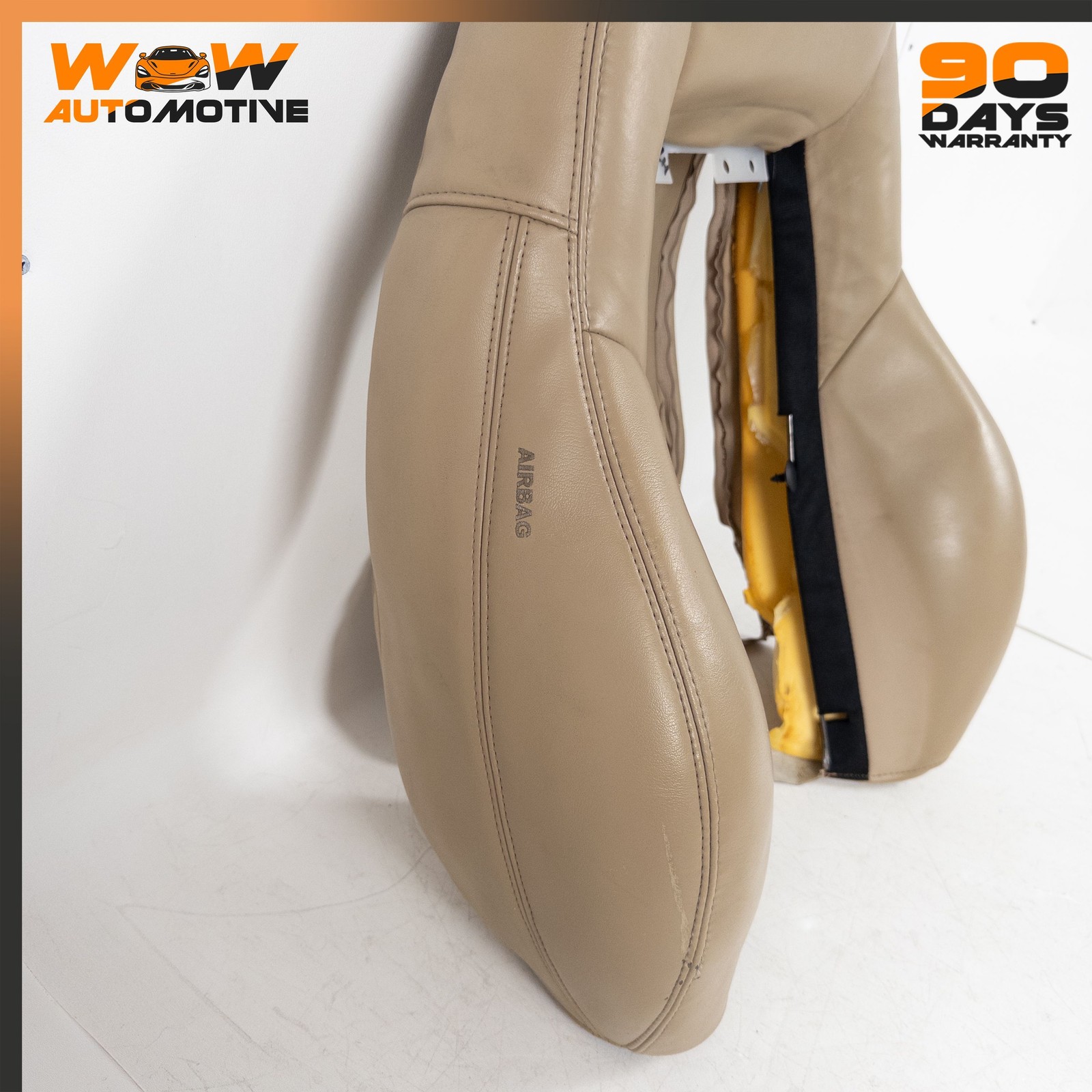 07-10 CHEVROLET CORVETTE C6 FRONT RIGHT TOP UPPER SEAT CUSHION LEATHER BEIGE OEM