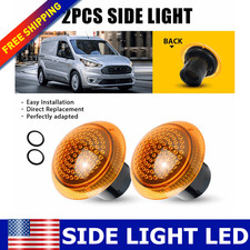 For 2010-2021 Ford Transit Connect Side Fender Marker Repeater Lights Amber Lens