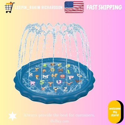 Cool Shallow Wading Pool Splash Pad 60'' - Safe Sprinkler for Kids' Summer Fun