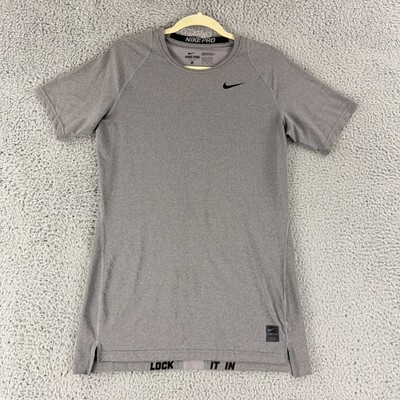 Nike Pro Dri-FIT Compression Shirt Mens XL Gray Short Sleeve Fitted Athletic