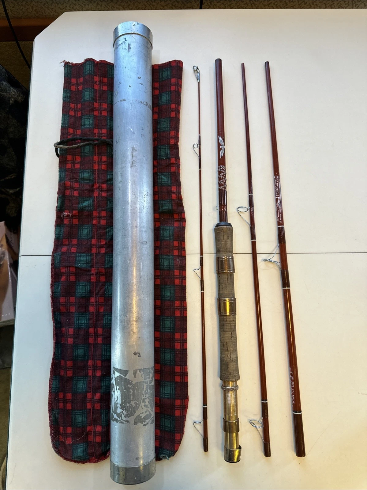 Vintage FENWICK Voyageur Feralite SF74-4 Spin/Fly 7' Rod made in USA- #J112465