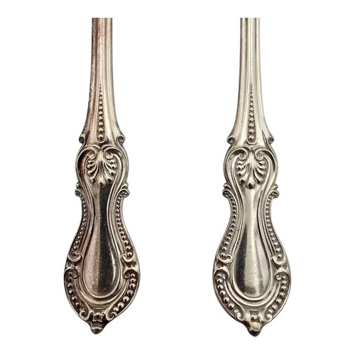 Elkington Co Silver Plated Serving Spoons Pair Vintage Elegant Design C.1886 - Picture 2 of 8