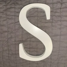 Pottery Barn Kids Uppercase Letter Initial S Ivory White Hanging