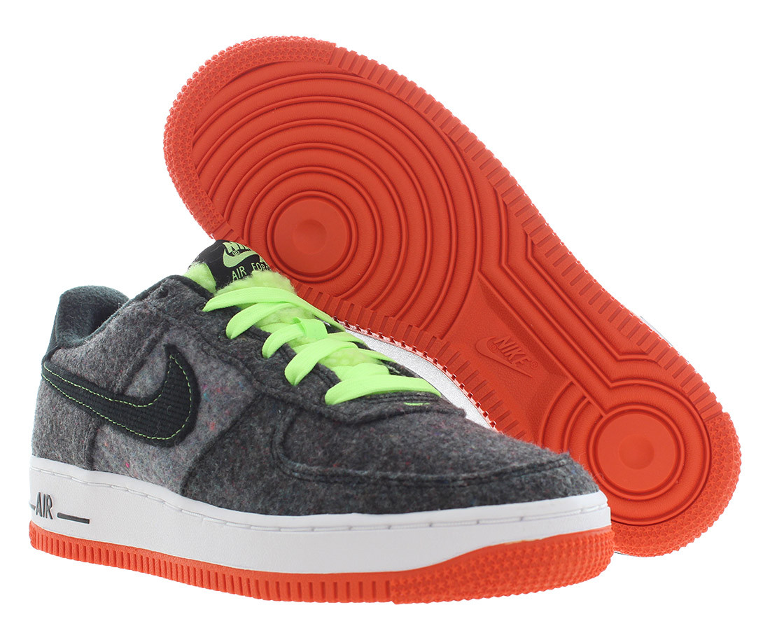 Кроссовки для мальчиков Nike Air Force 1 Lv8 GS, Размер 5, Цвет: Черный/Черно-белый/Призрачно-зеленый