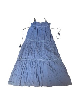 MOTHERHOOD MATERNITY Dress Women's Blue Flowy Maternity Maxi Dress Small