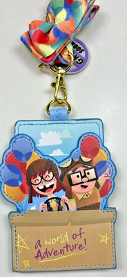 ^Loungefly Pixar Up Carl & Ellie Anniversary Lanyard Cardholder 15th Anniversary