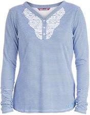 Urban Beach women's boho long sleeve shirt blouse top, blue, size 10/ DE 38