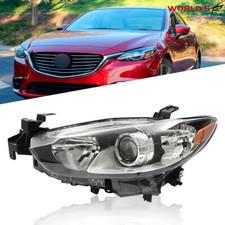 Left Headlight For Mazda 6 2014 2015 2016 2017 Halogen Clear Lens Black Housing