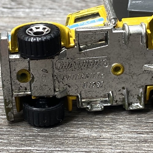 1981 Matchbox: Peterbilt Yellow Pace Construction Dump Truck Diecast - Picture 10 of 11