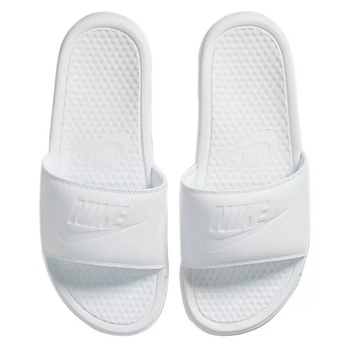 Nike Benassi JDI Triple White Women Slide Sandal 343881-115 Size 6-10 New