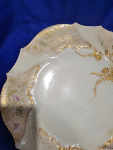 Antique Limoges France 12" Plate Platter Gilt Floral - Picture 3 of 8