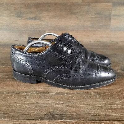 Allen Edmonds Oxfords Mens Size 10 D WingTip Black Leather Lace Up Dress Shoes Allen Edmonds Mens McAllister Black Leather Wingtip Dress  main image 4