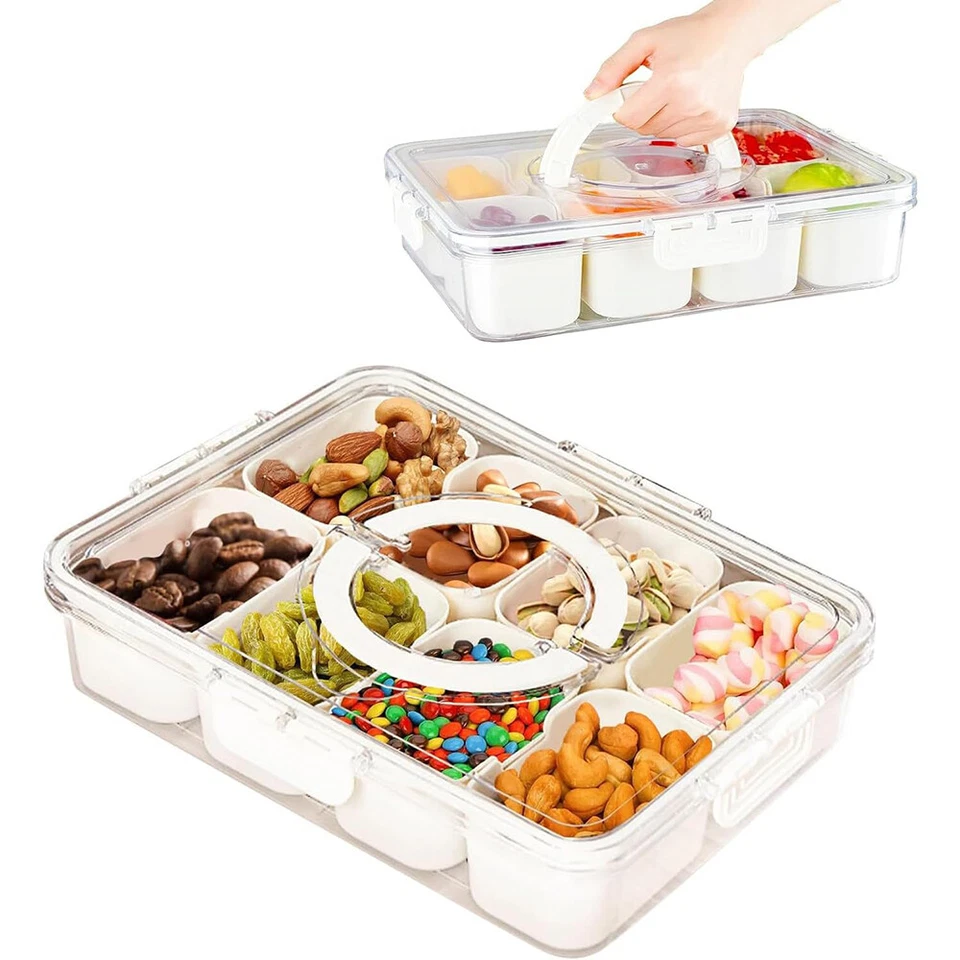 Snackbox mit 8 Fächern & Deckel – Serviertablett, Gewürzbox, Küchenorganizer - Bild 3 von 4