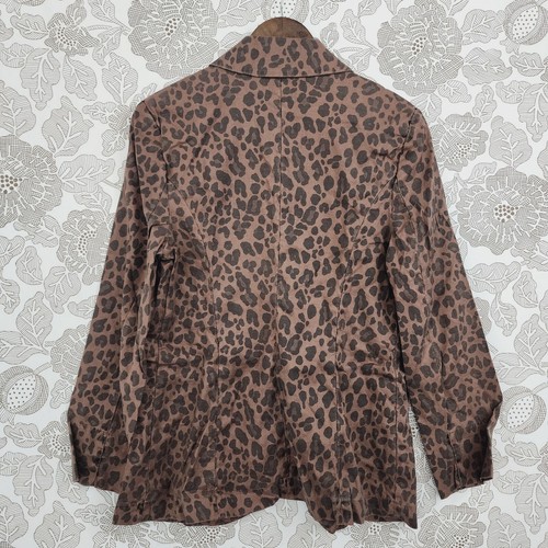 Anthropologie Level 99 Women's blazer M Leopard Linen Blend - Picture 2 of 7