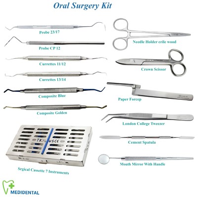 Zahnmedizin Papier Zange Gracey Currettes, Perio Sonden Krone Schneider Surgery