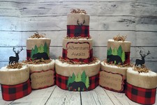3 Tier Diaper Cake and sets - Adventure Awaits Woodland Theme - Buffalo Bear