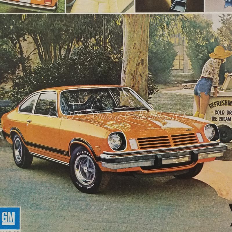 1974 Chevy Vega GT Orange hatchback coupe classic car photo art