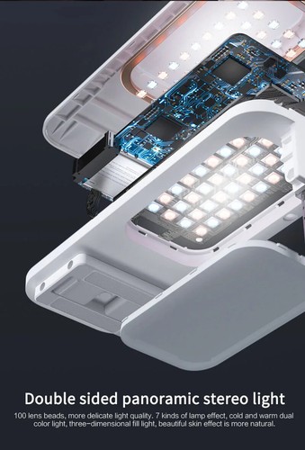 Selfie LED Light Stand Phone Holder Rechargeable Wireless Live Streaming Shoot - 第 14/19 張圖片