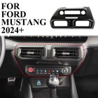 Carbon fiber style inner central control panel trim cover for Ford Mustang 2024