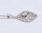 18k White Gold Natural Diamond  pendant Stylish Flare Baguette 1.37 ct — photo 6