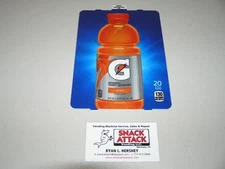 DIXIE NARCO 501E HVV, 276E SODA MACHINE "Gatorade Orange" 20oz BOTTLE VEND LABEL