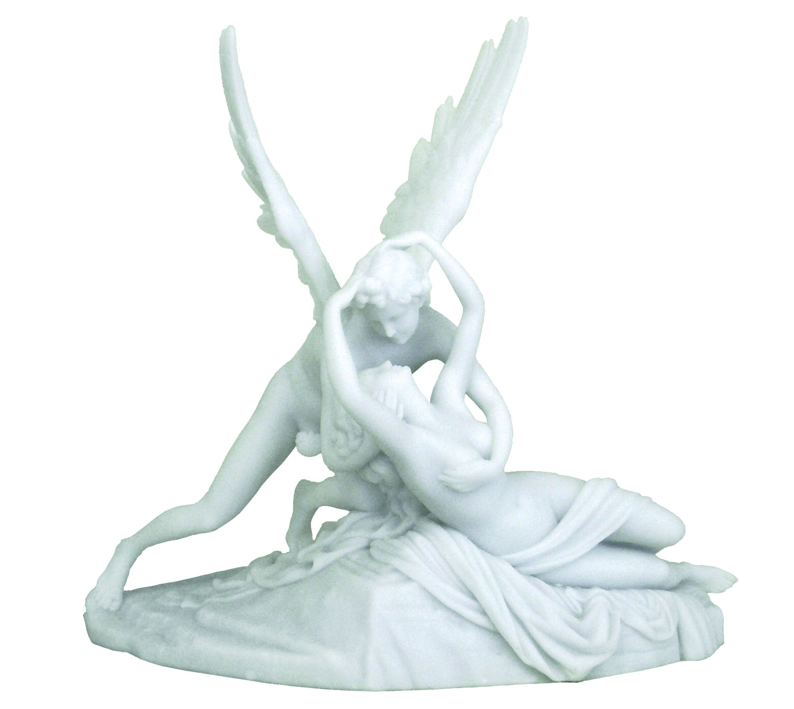Statua Amore e Psiche di A.Canova riproduzione in resina bianca cm.30x29 SRB7042
