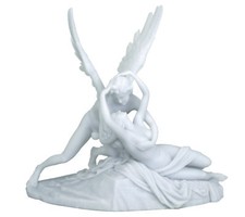 Statua Amore e Psiche di A.Canova riproduzione in resina bianca cm.30x29 SRB7042