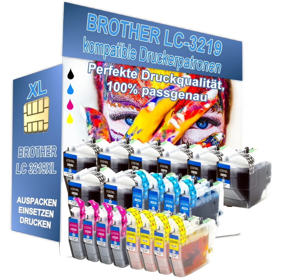 MARKENLOS CARTUCHOS DE TINTA para Brother MFC J5330DW J5335DW J5730DW J5930DW J6530DW LC3219 XL