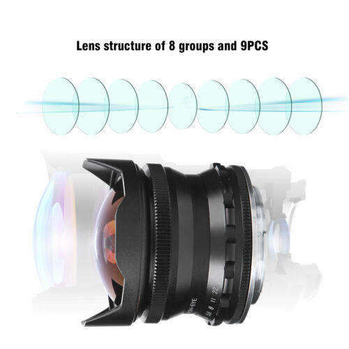 7.5MM F2.8 Fisheye Mirrorless Camera Lens Upgrade Optimize Imaging Brass UK - Picture 1 of 9