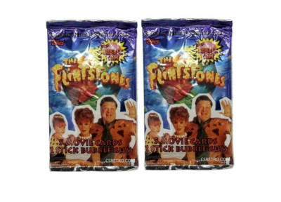 2 Packs 1993 The Flintstones Movie Bubble Gum Trading Cards Wax Pack Vintage 90s