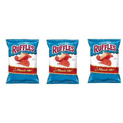 Ruffles Flaming Hot Potato Chips  8.5oz 3 Bags