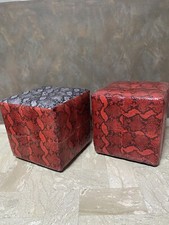 2 Pouf Pouff  Poggiapiedi Pouff Sala  Artigianale Arredamento  Made In Italy