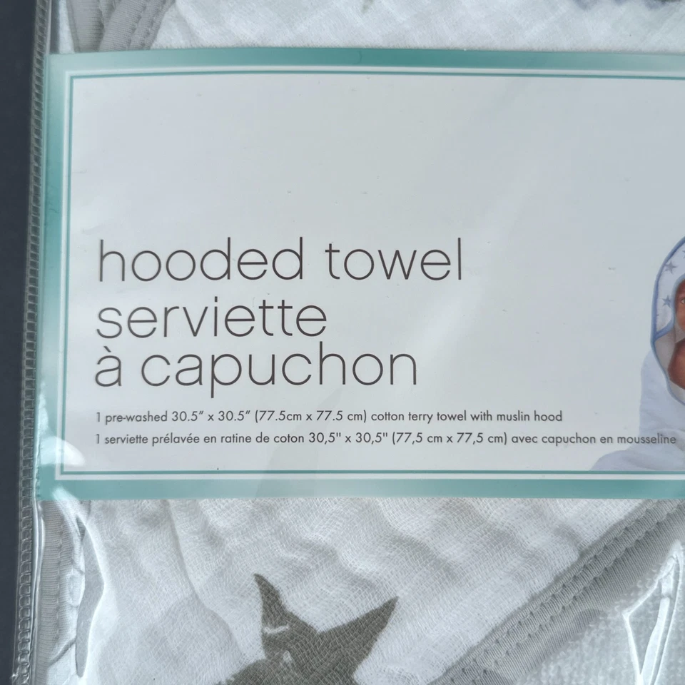 Toalla de baño con capucha Aden by Aden Anais bebé niño suave algodón estrellas baby shower Foto 3 de 4