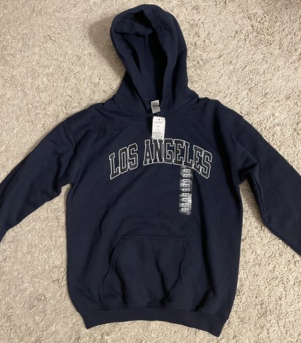 GILDAN navy blue Los Angeles hooded sweatshirt youth large L NWT - Picture 2 of 7