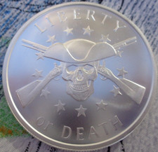 1 oz. 2023 LIBERTY OR DEATH Silver Shield round .999 fine silver 88.34 per troy oz