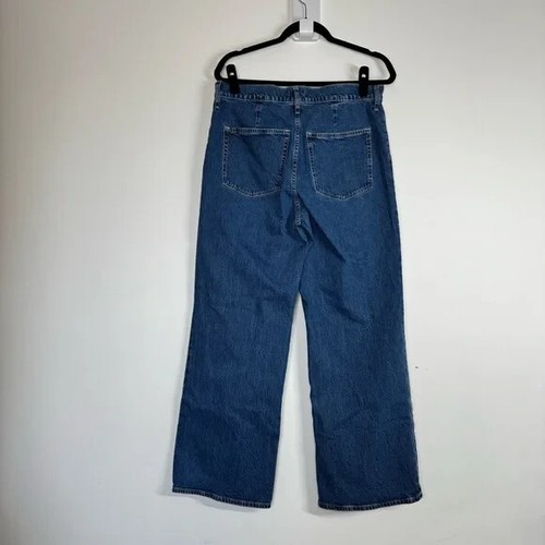 J Crew Jeans Size 30 High Rise Wide Leg Full Length Sailor Pockets Medium Wash - Picture 6 of 9