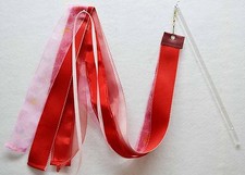 Child - Red/Pink Streamer w 12" Rod - Christian Worship Dance Ribbon