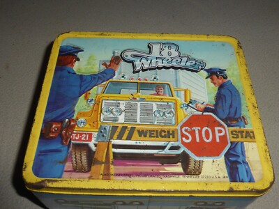 VINTAGE 1970S METAL LUNCH BOX ONLY 18 WHEELER ALADDIN TRUCKER
