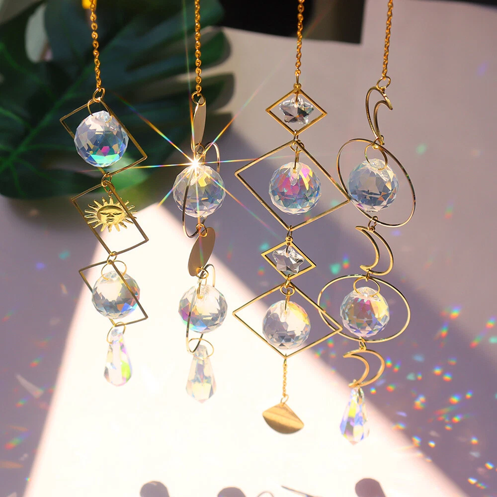 Moon Sun Catcher Crystal Suncatcher Prism Xmas Maker Window Hanging Pendants