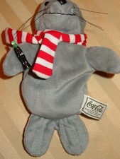 1997 COCA-COLA SEAL PLUSH WITH SCARF AND COKE BOTTLE--SEE SCANS