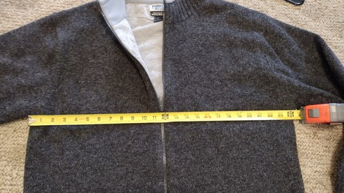 Woolrich Discovery Channel Quest 100% lana maglione cardigan taglia L trapuntato grigio - Foto 6 di 9