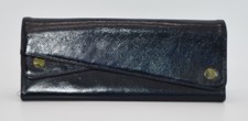 Fulco Providence Rhode Island Black Leather Dual Pocket Clutch Purse Vintage