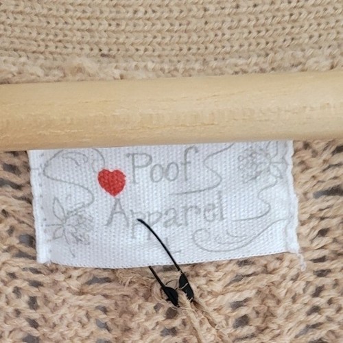 Poof Apparel Grandpa Khaki Cardigan Cable Knit Sweater New with Tags Size Large - Picture 3 of 3