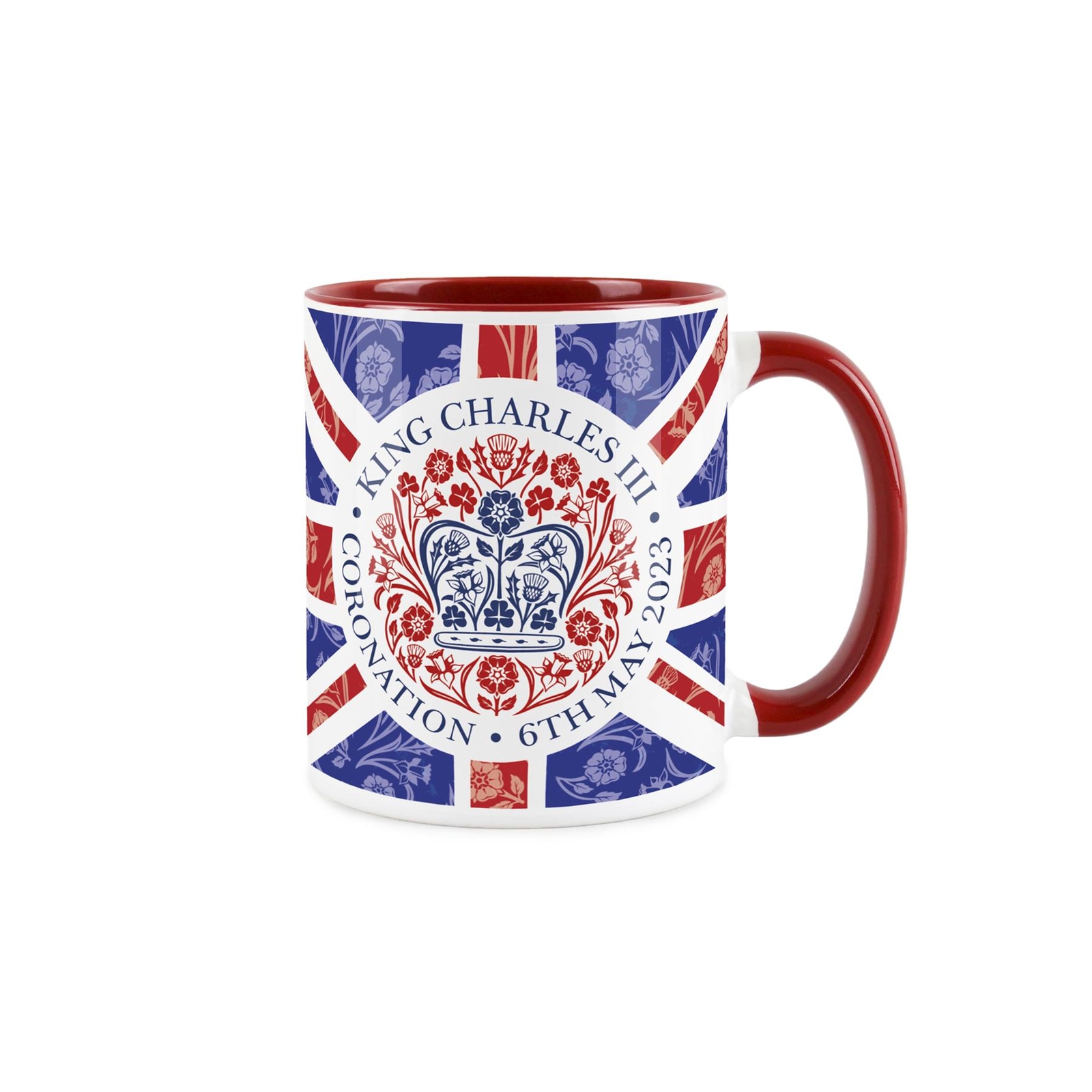 Purely Home King Charles III Coronation Mug - Union Jack Red Ceramic Mug