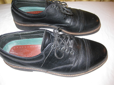 H.S. Trask 10 M Bison Black Oxford Dress Shoes Men display picture 1