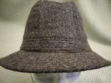 Men's S/M Stetson Gray Wool Tweed Fedora Hat